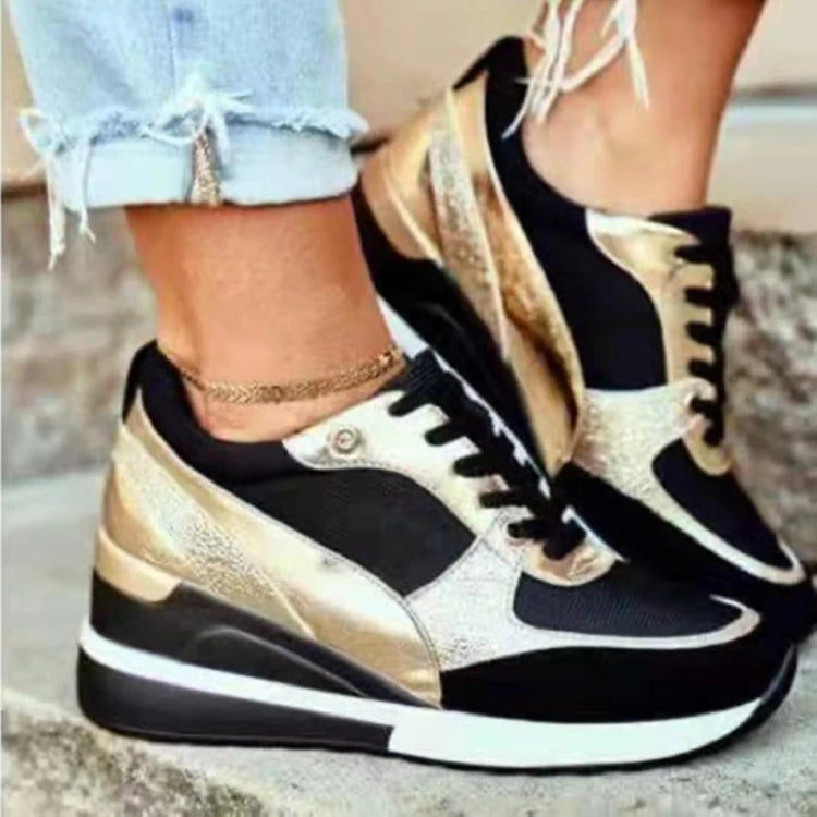 Dames Sportschoenen Mode Gemengde Kleuren Casual Sneakers Sleehak Dames Gevulkaniseerde Schoenen Veterschoenen Loopschoenen 2023