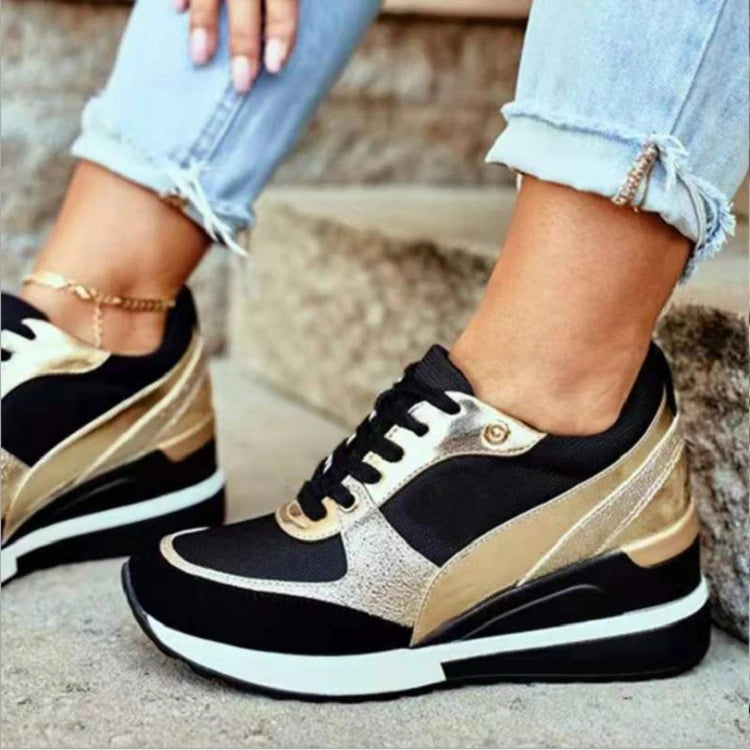 Dames Sportschoenen Mode Gemengde Kleuren Casual Sneakers Sleehak Dames Gevulkaniseerde Schoenen Veterschoenen Loopschoenen 2023